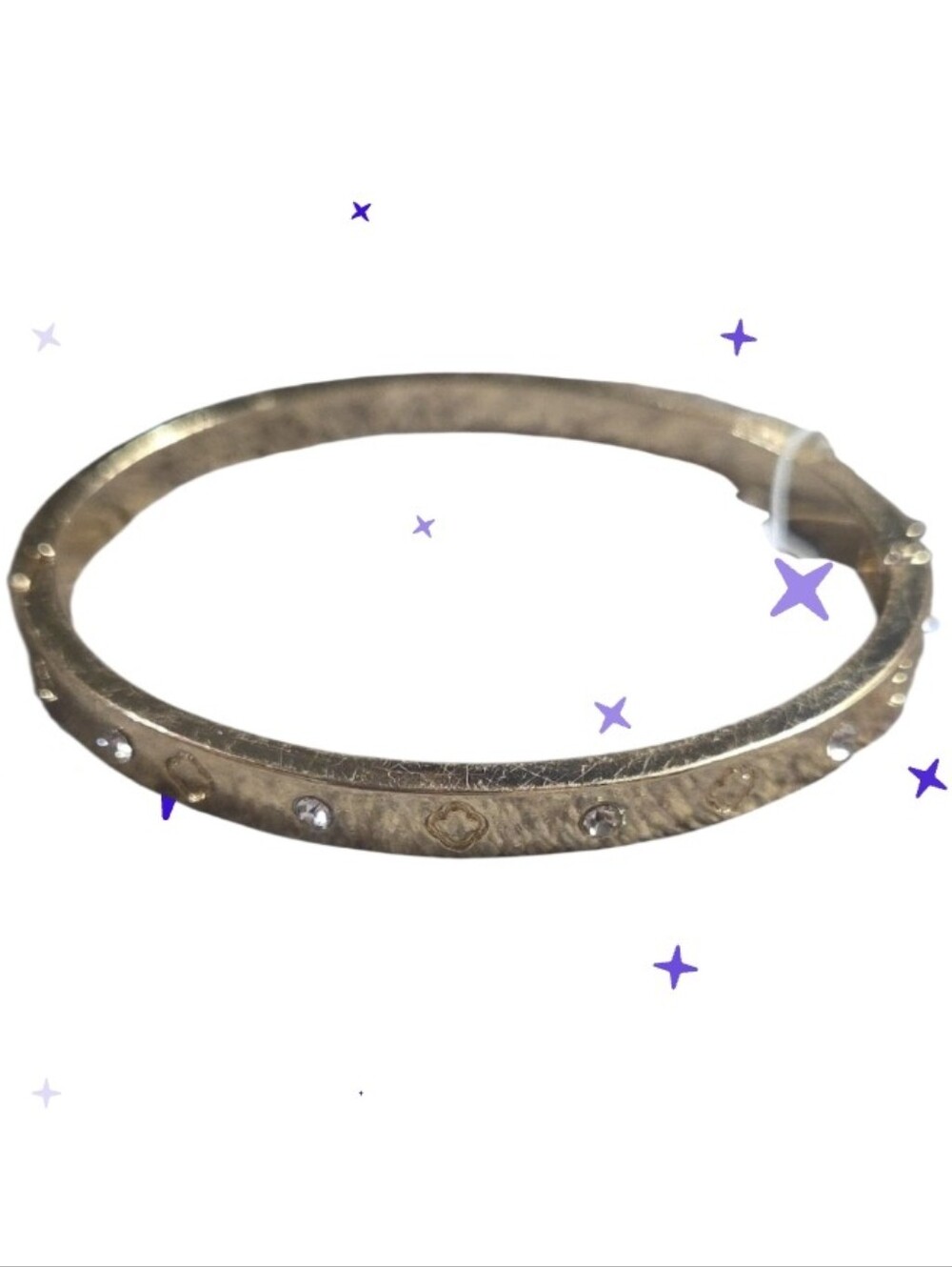 New Cjristopher & Banks Gold Crystal Accent Bangle Bracelet